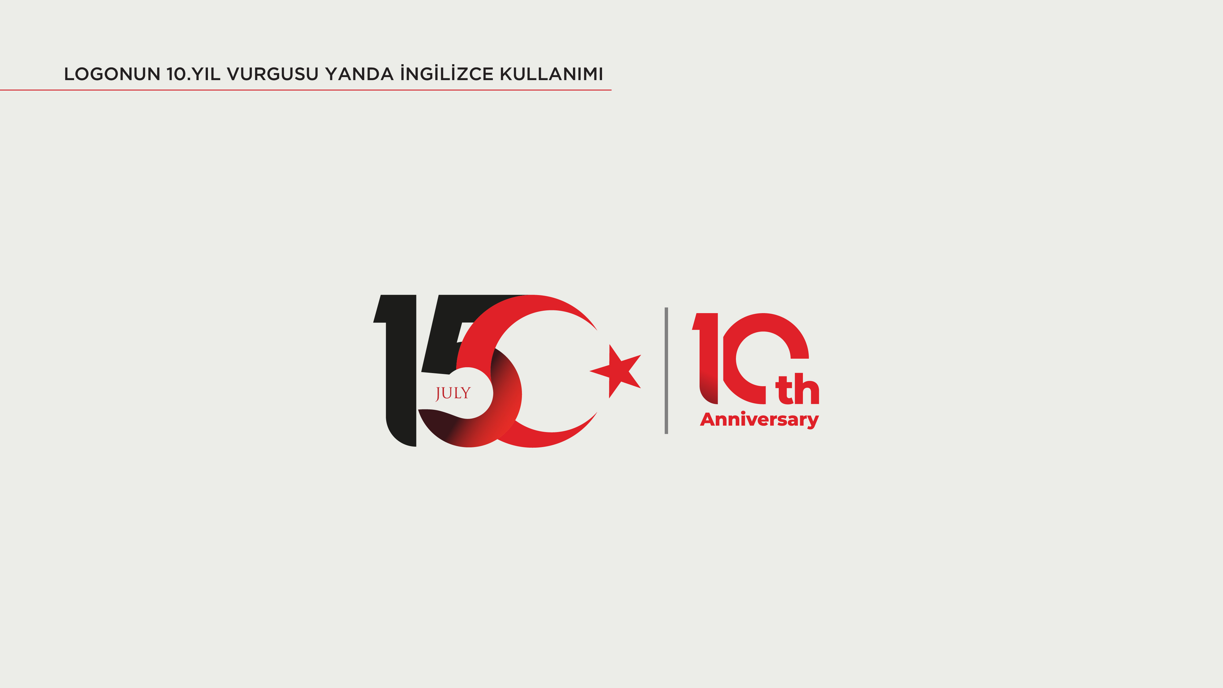 Logonun 10.Yıl Vurgusu Yanda İngilizce Kullanımı